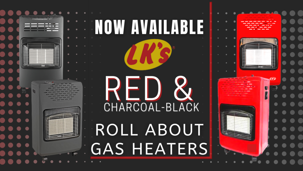 INDOOR LK'S GAS HEATER- ROLL ABOUT
